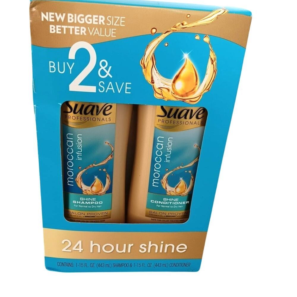 Suave Professionals Moroccan Oil Infusion Shine Shampoo & Conditioner Set 15 oz